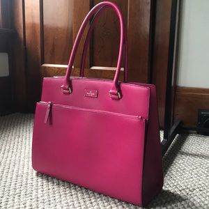 Kate Spade Magenta Leather Tote.